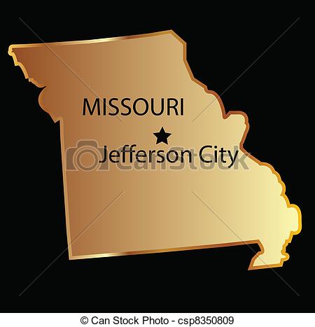 Vector   Missouri State Map   Stock Illustration Royalty Free