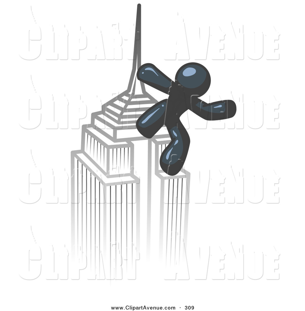 Avenue Clipart Of A Navy Blue Businessman Climbing To The Top Of A    