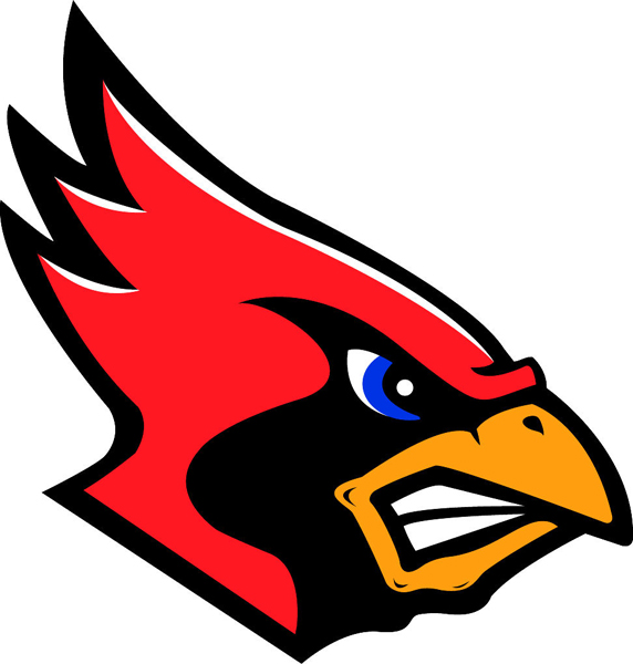 Cardinal Head Team Mascot Full Color Vinyl Sports Decal  Personalize