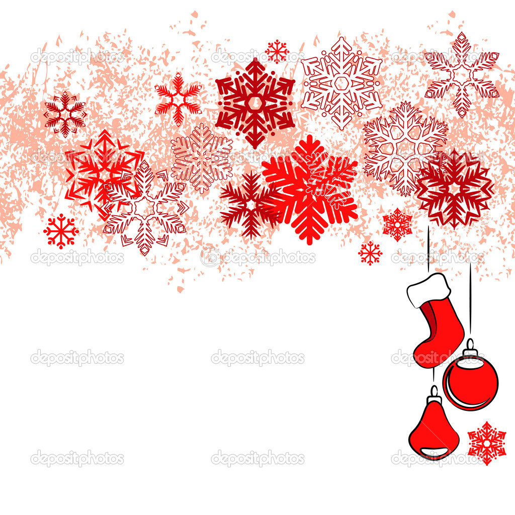 Christmas Card With Red Snowflakes   Stock Vector   Nurrka  6671936