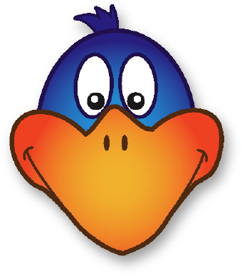 Clip Art Of A Blue Bird Face With A Big Orange Beak