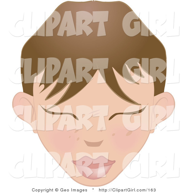 Clip Art Of A Woman S Face With Bangs With Her Eyes Shut By Geo Images
