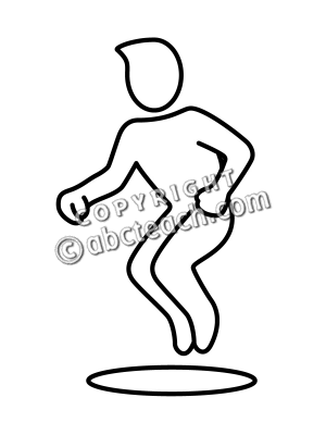 Clip Art  Simple Exercise  Jump And Hop B W   Preview 1
