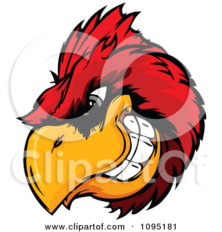 Clipart Aggressive Cardinal Mascot Head   Royalty Free Vector