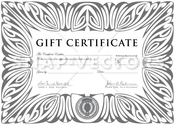 Clipart Silver Gift Certificate Template   Snap Vectors   Clipart    