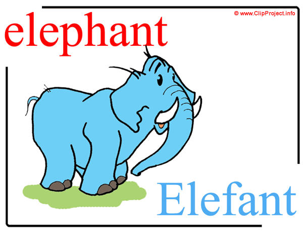 Elephant Elefant   Printable Pictorial English German Dictionary