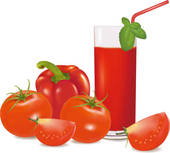 Glass Of Tomato Juice   Clipart Graphic