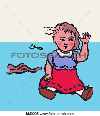 Illustration Of A Baby With A New Haircut  Fotosearch   Search Clipart