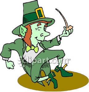 Leprechaun Dancing A Jig   Royalty Free Clipart Picture