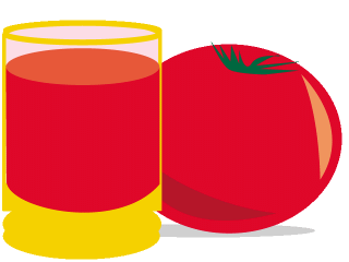 Red Tomato Juice Fills A Clear Glass With A Yellow Outline  A Tomato