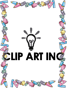 Royalty Free Office Supply Border Clipart Image Picture Art   133958