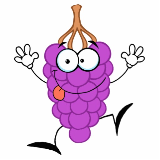 Silly Cute Funny Purple Grapes Cartoon Character Cut Outs