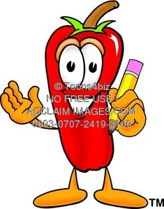 With A Pencil Ready To Take Your Order   Clip Art Illustration