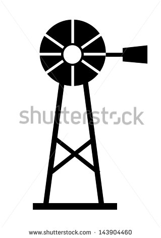 American Country Windmill  Icon Isolated On White Background  Vector