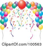 And Balloons On Purple An Oval Frame With Colorful Balloons On White