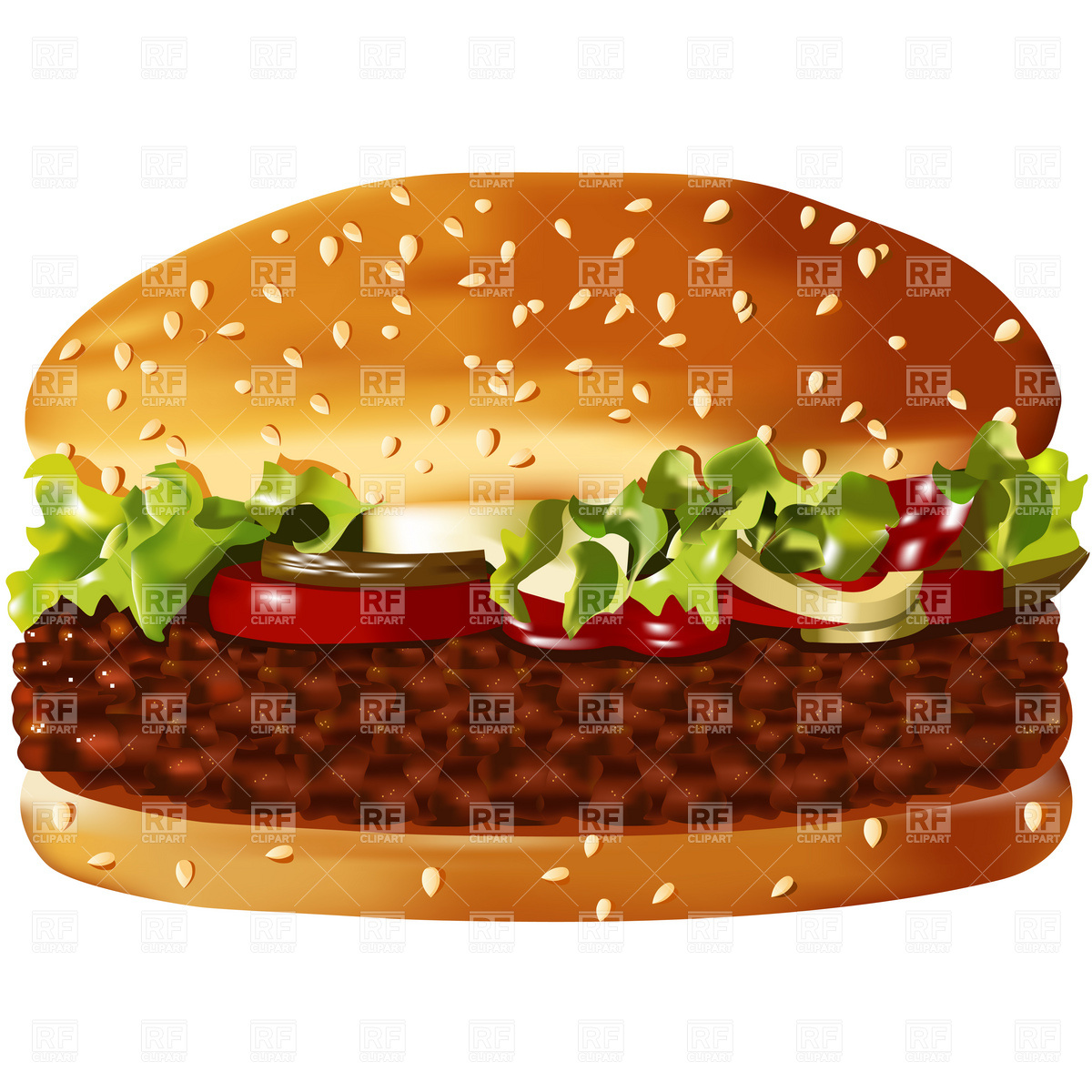 Big American Hamburger Download Royalty Free Vector Clipart  Eps