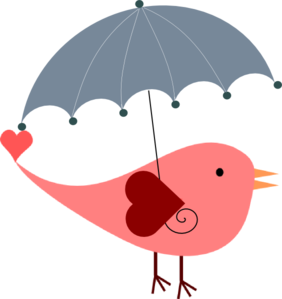 Bird With Umbrella Clip Art At Clker Com   Vector Clip Art Online