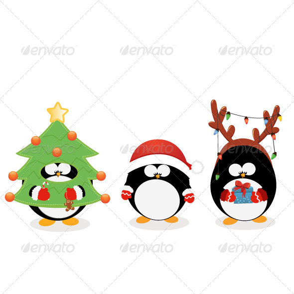 Christmas Penguin Set   Christmas Seasons Holidays