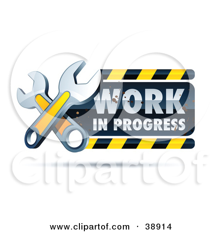 Clipart Illustration Of A Work In Progress Construction Sign With Two