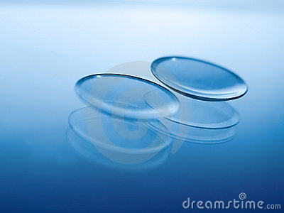 Contact Lenses  Selective Focus And Blue Toned For Eyesight Themes