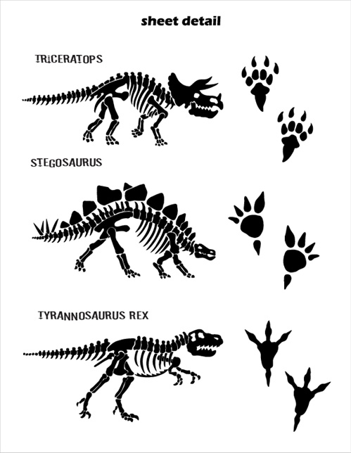 Dinosaur Bones   Tracks Wall Decals Stickers