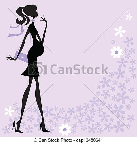 Eps Vector Of Chic Modern Pregnant Woman   Fashionable Pregnant Mother