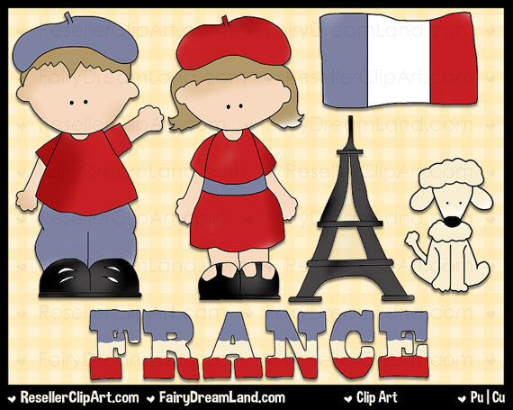 French Kids Digital Clip Art   Commercial Use Graphic Image Png
