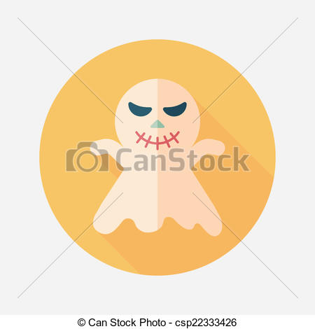 Ghost Flat Icon With Long Shadow Eps10 Csp22333426   Search Clipart