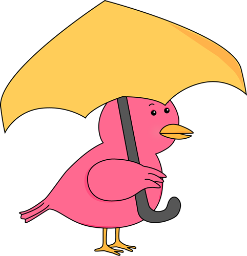 Holding Umbrella Clip Art Image   Small Pink Bird Holding An Umbrella