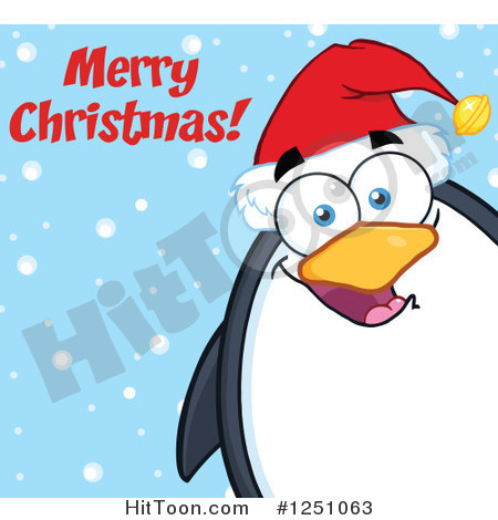 Penguin Clipart  1251063  Penguin Character Saying Merry Christmas By