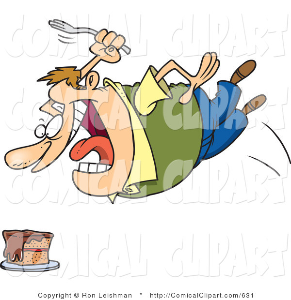 Related Pictures Clipart Image Of A Hungry Man Eating From A Large    