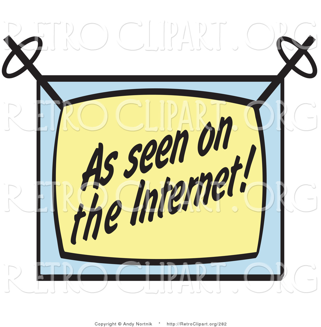 Retro Clipart Of A Tv Screen Reading As Seen On The Internet  By