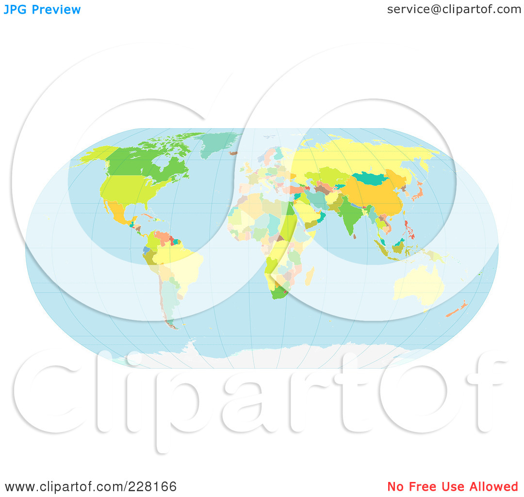 Royalty Free  Rf  Clipart Illustration Of A Political World Map By Geo