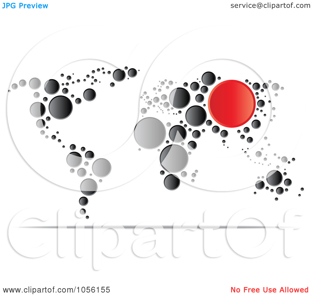 Royalty Free Vector Clip Art Illustration Of A World Map Of Black And