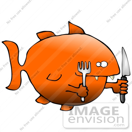 Starving Man With A Knife And Fork Clipart Picture