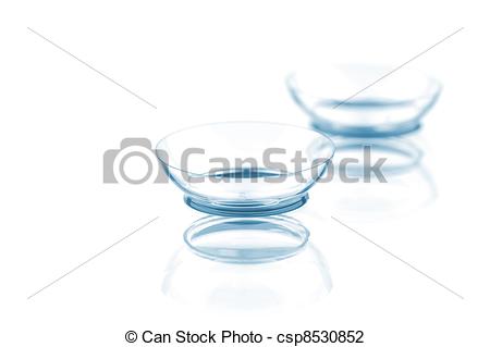 Stock Photo Of Contact Lenses   Two Contact Lenses With Reflections