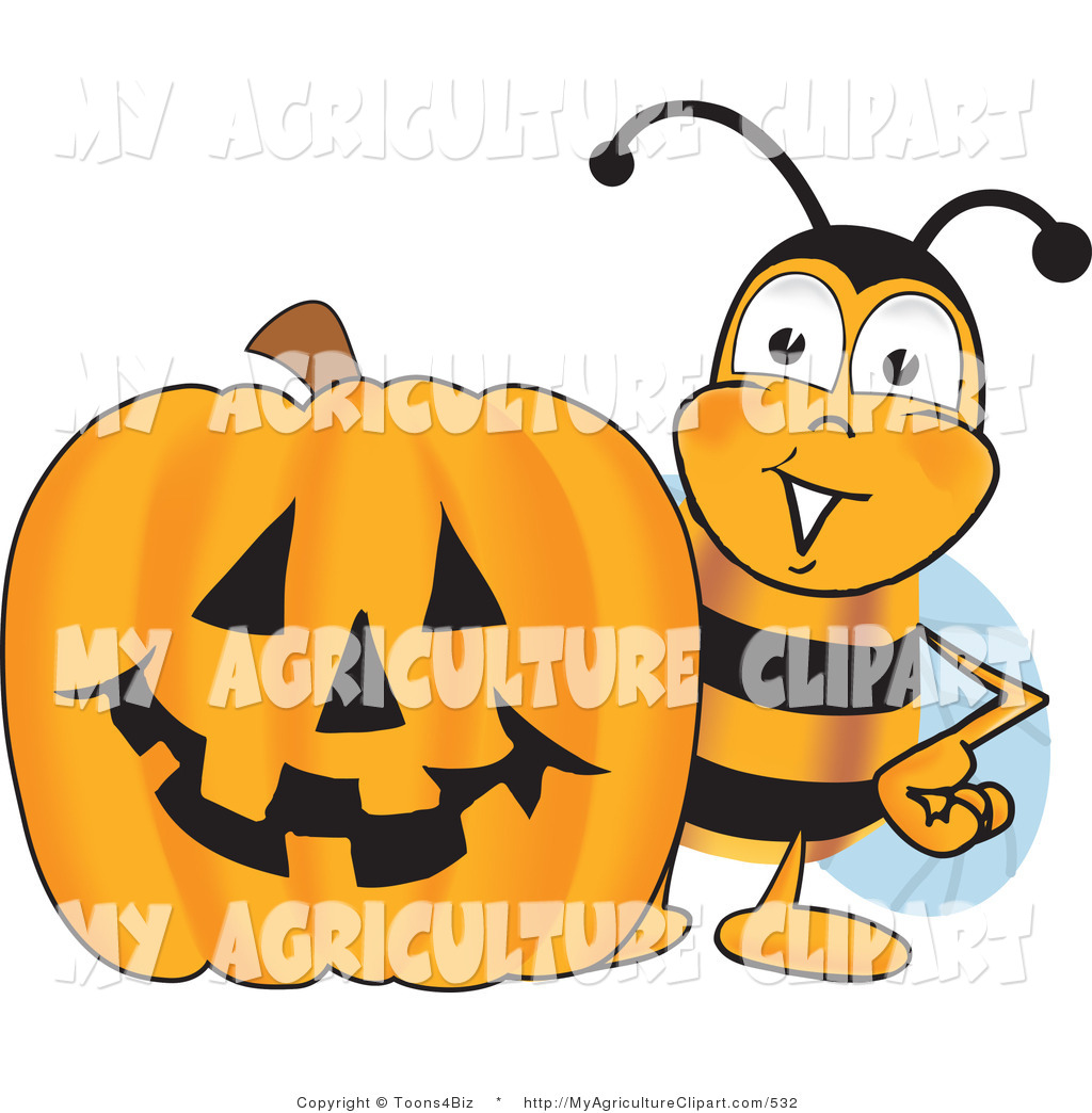 Vector Cartoon Agriculture Clipart Of A Honey Bee Mascot