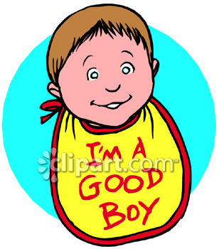 3051 Baby Boy With A Bib That Says Im A Good Boy Clipart Image Jpg