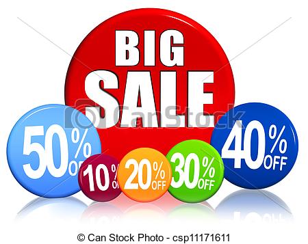 Big Sale And Different Percentages In Color Circles   Csp11171611