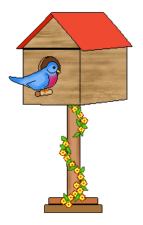 Bird Clip Art Of A Blue Bird Perched On A Brown Bird House A Brown