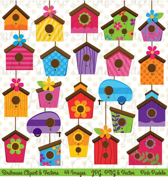 Birdhouse Clip Art Clipart Cute Whimsical Bird House Clipart Clip Ar
