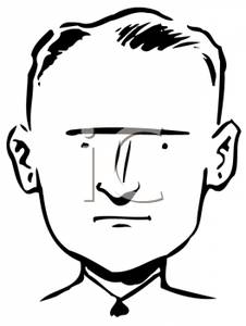 Man Furrowing His Brow   Royalty Free Clipart Picture