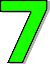 Number 7 Green    Signs Symbol Alphabets Numbers Outlined Numbers