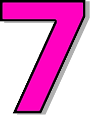 Number 7 Pink    Signs Symbol Alphabets Numbers Outlined Numbers Pink