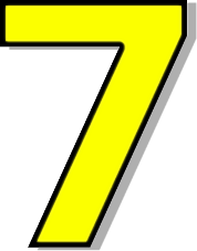Number 7 Yellow    Signs Symbol Alphabets Numbers Outlined Numbers