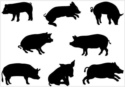 Show Pig Silhouette Clip Art Pig Silhouette Vector Graphics