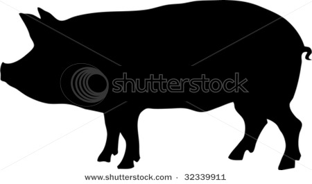 Swine Clipart Clip Art Silhouette Pig Standing Up In A Vector Clip Art