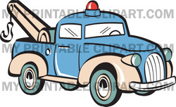 Blue Toy Tow Truck With A Hook Retro Clipart Illustration   Image