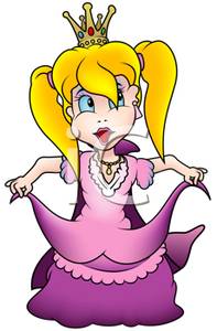 Cartoon Of A Girl In A Princess Outfit   Royalty Free Clipart Picture
