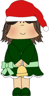 Christmas Girl   Girl Dressed In A Green Christmas Dress And A Red Had    